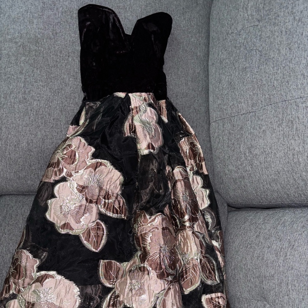 VENUS Black and Pink Floral Dress